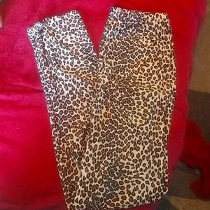 Girls Leopard print stretchy straight leg pants
